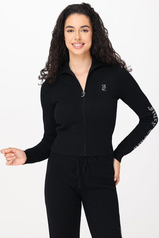 Small Bling Knit Cropped Jacket - Liquorice - Juicy Couture