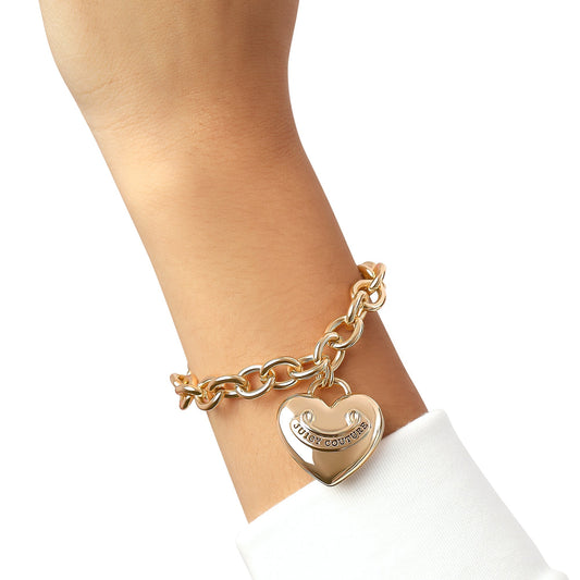 Heart Charm Chain Bracelet - Goldtone - Juicy Couture