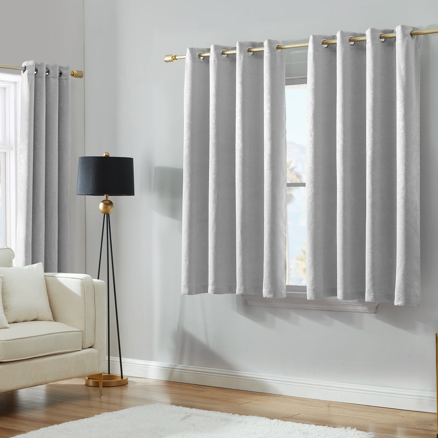 Faux Suede Curtains - Light Heather Grey - Juicy Couture