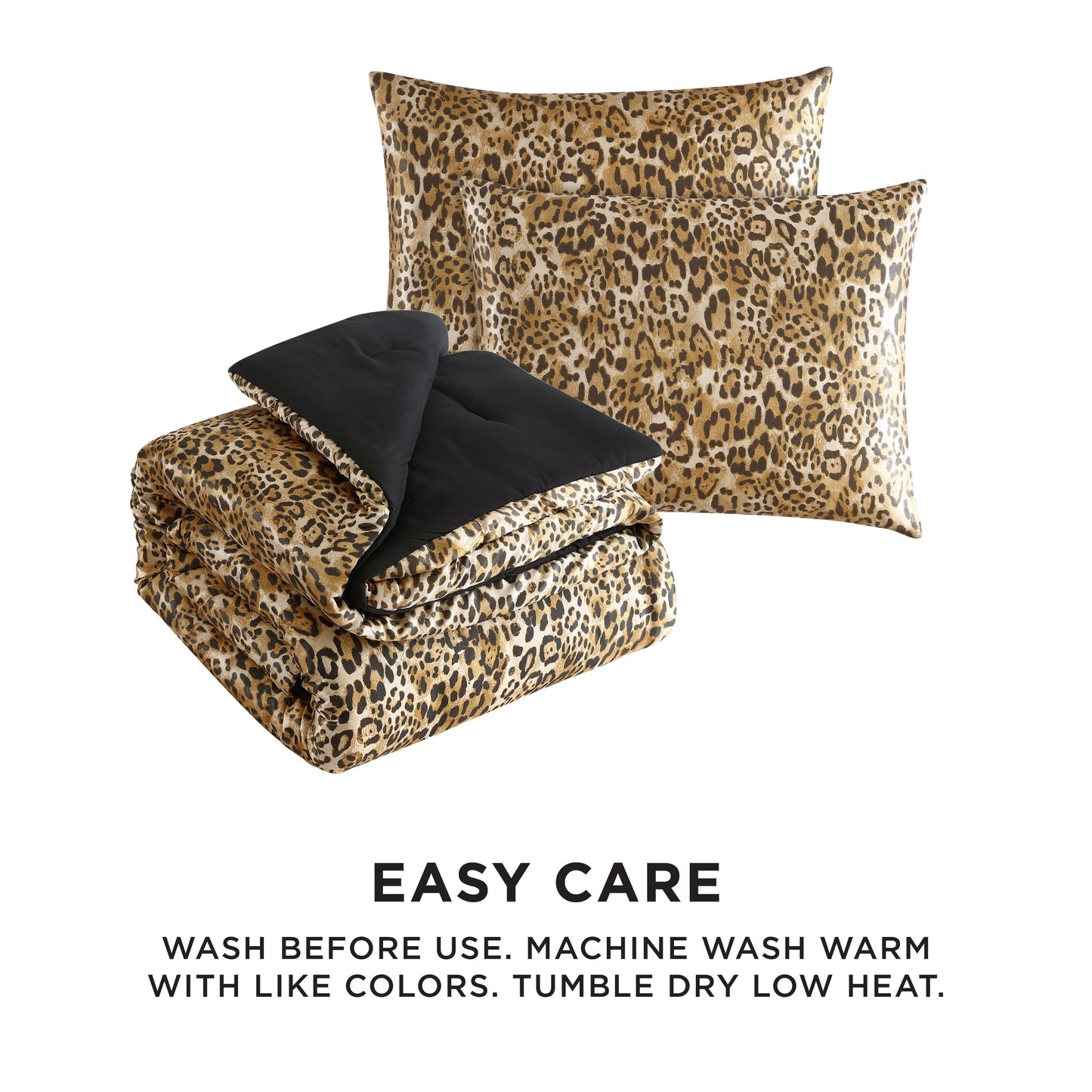 Monica Leopard Satin Reversible Comforter Set - Leopard - Juicy Couture