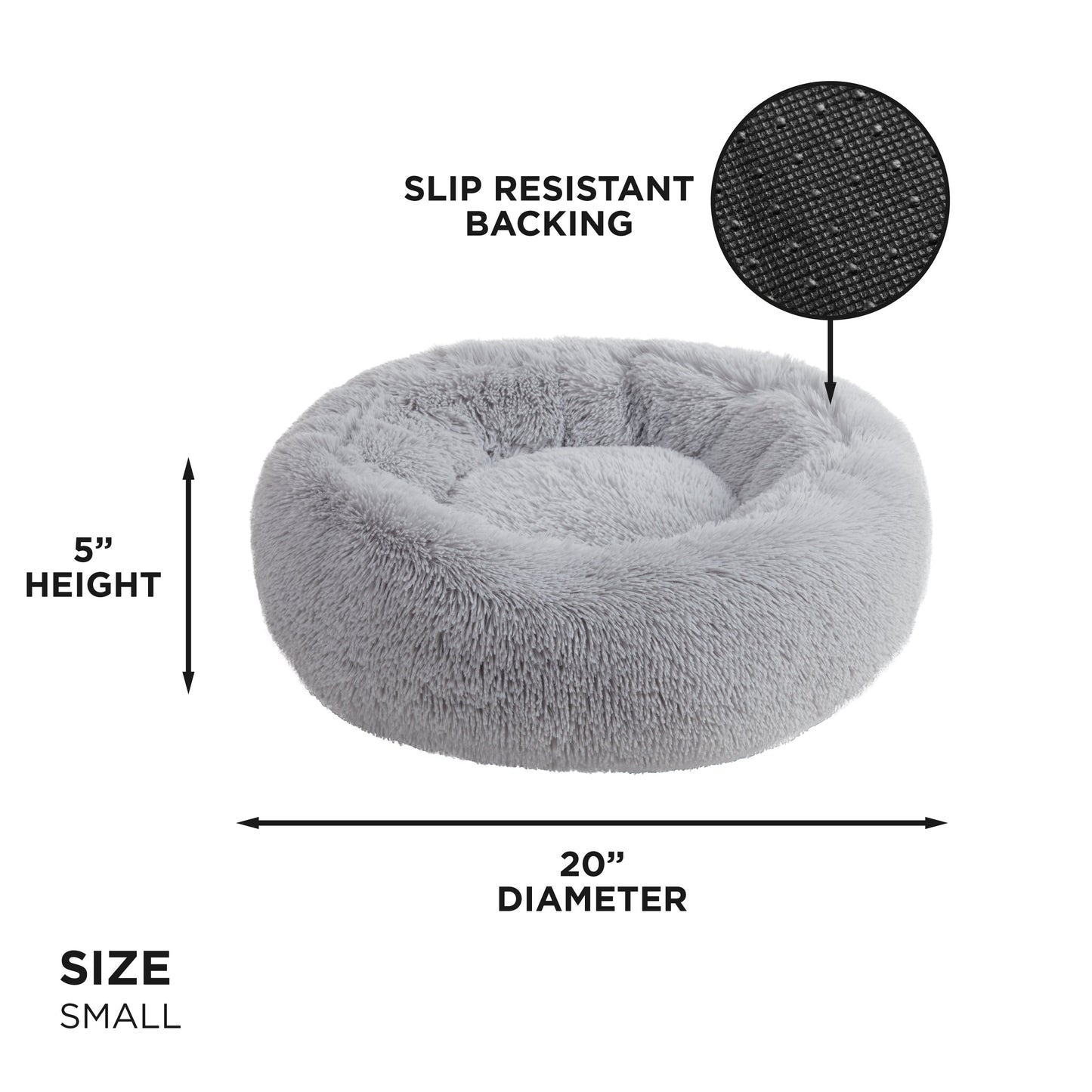 Devon Faux Fur Pet Bed - Heather Grey - Juicy Couture