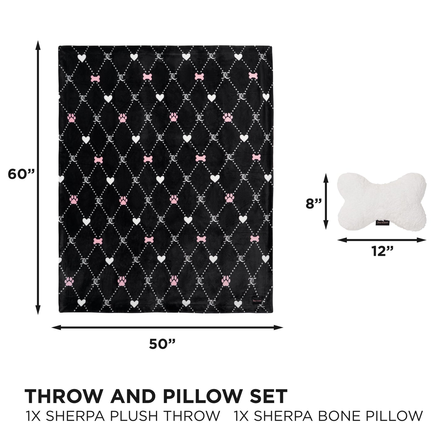Pet Blanket & Pillow Set - Black - Juicy Couture