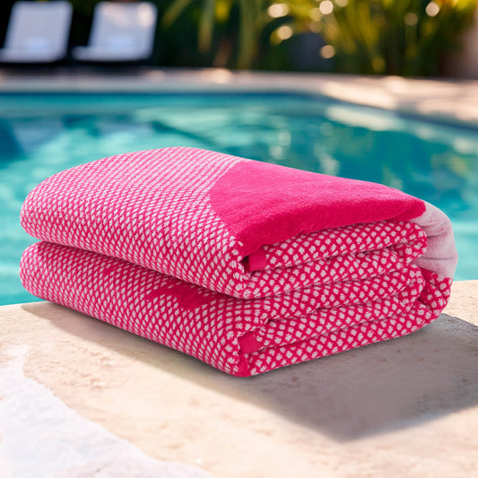 Pink Flamingo Cotton Beach Towel - Hot Pink - Juicy Couture