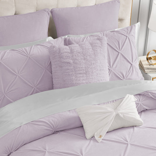 Pleated Faux Fur Decorative Pillow - Orchid Petal - Juicy Couture