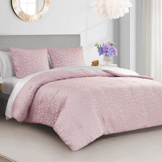 Sparkle Cheetah Jaquard Comforter Set - Pink/White Cheetah - Juicy Couture