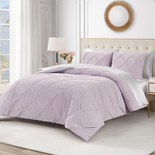 Kiss Pleat Micromink Comforter Set - Lavender Purple - Juicy Couture