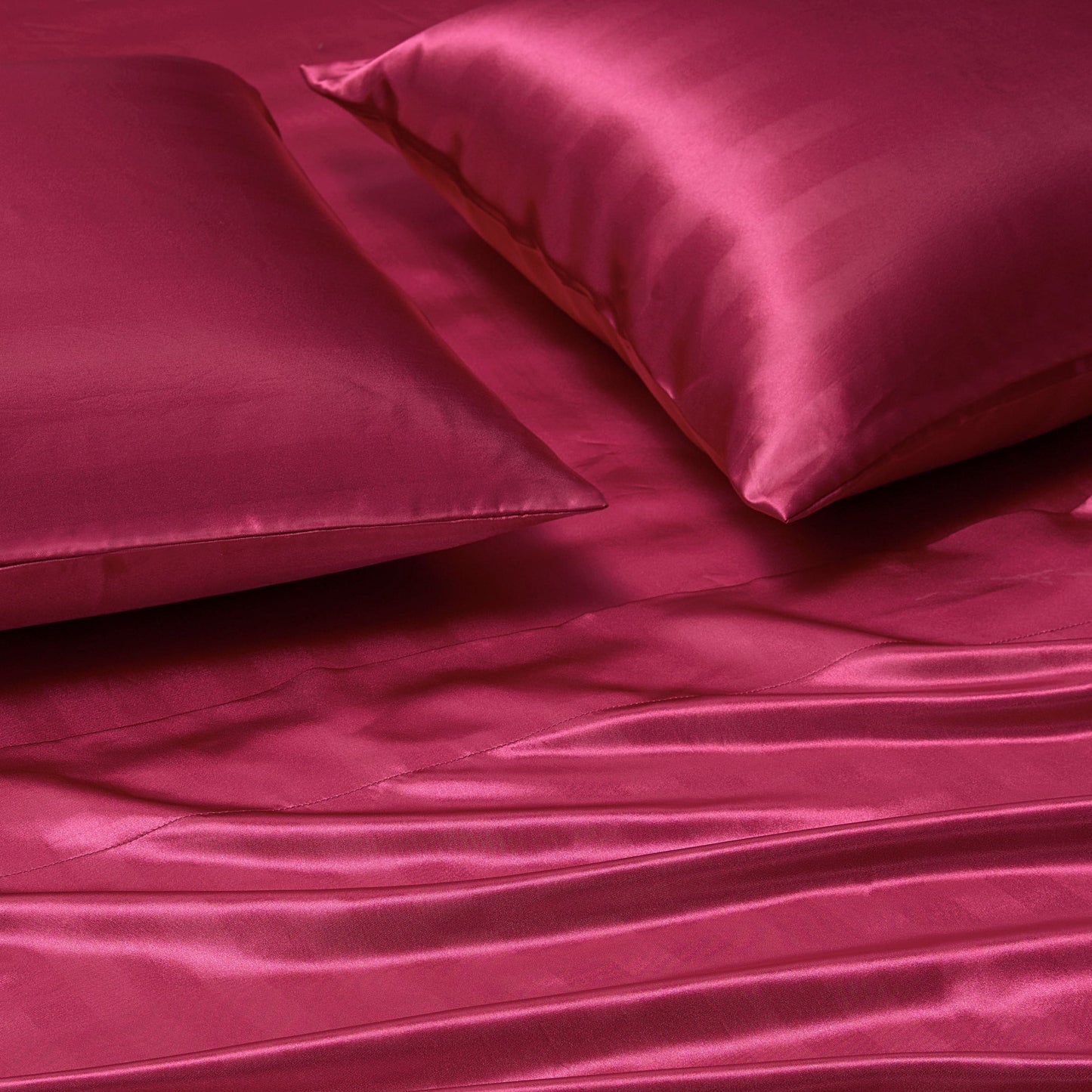 Damask Stripe Satin Sheet Set - Hot Pink - Juicy Couture
