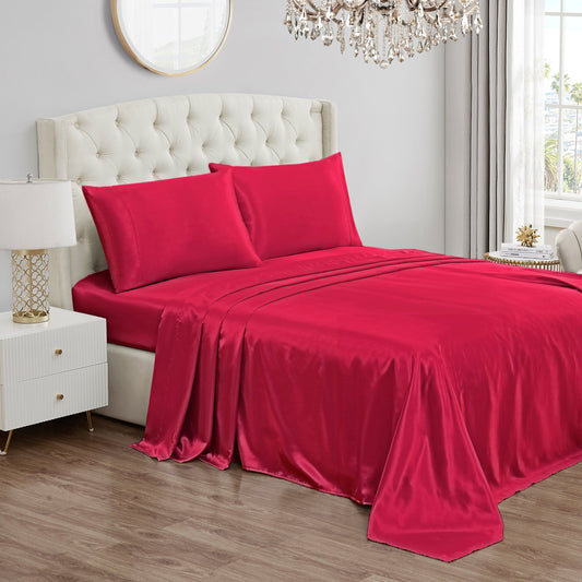 Solid Satin Sheet Set - Hot Pink - Juicy Couture