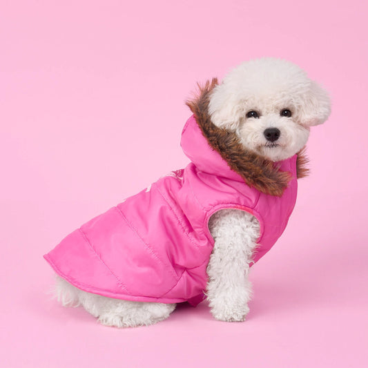 Pet Faux Fur Hooded Jacket - Hot Pink - Juicy Couture