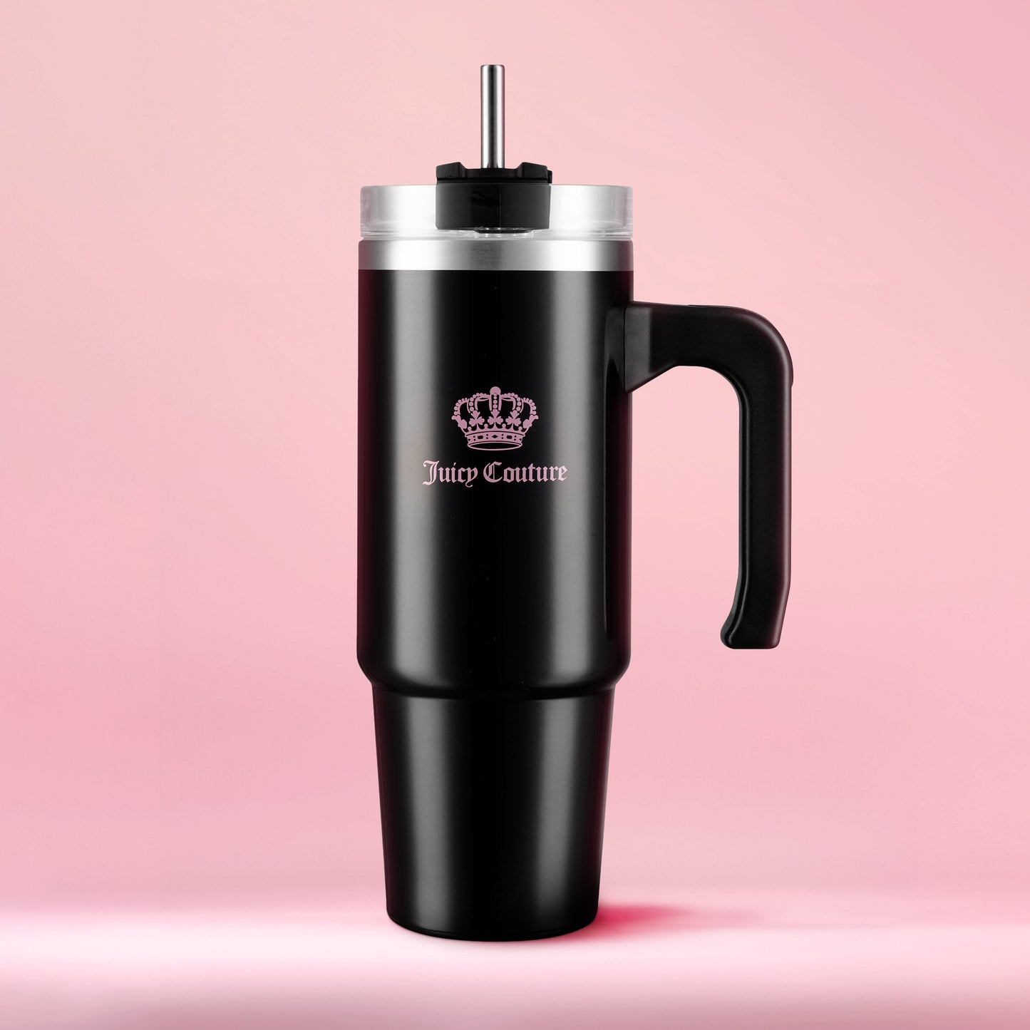 Glam Logo Stainless Steel Water Bottle - Jet Black - Juicy Couture