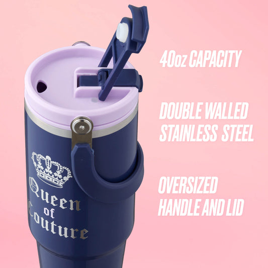 Flip Fusion Hydration Stainless Steel Tumbler - Navy - Juicy Couture