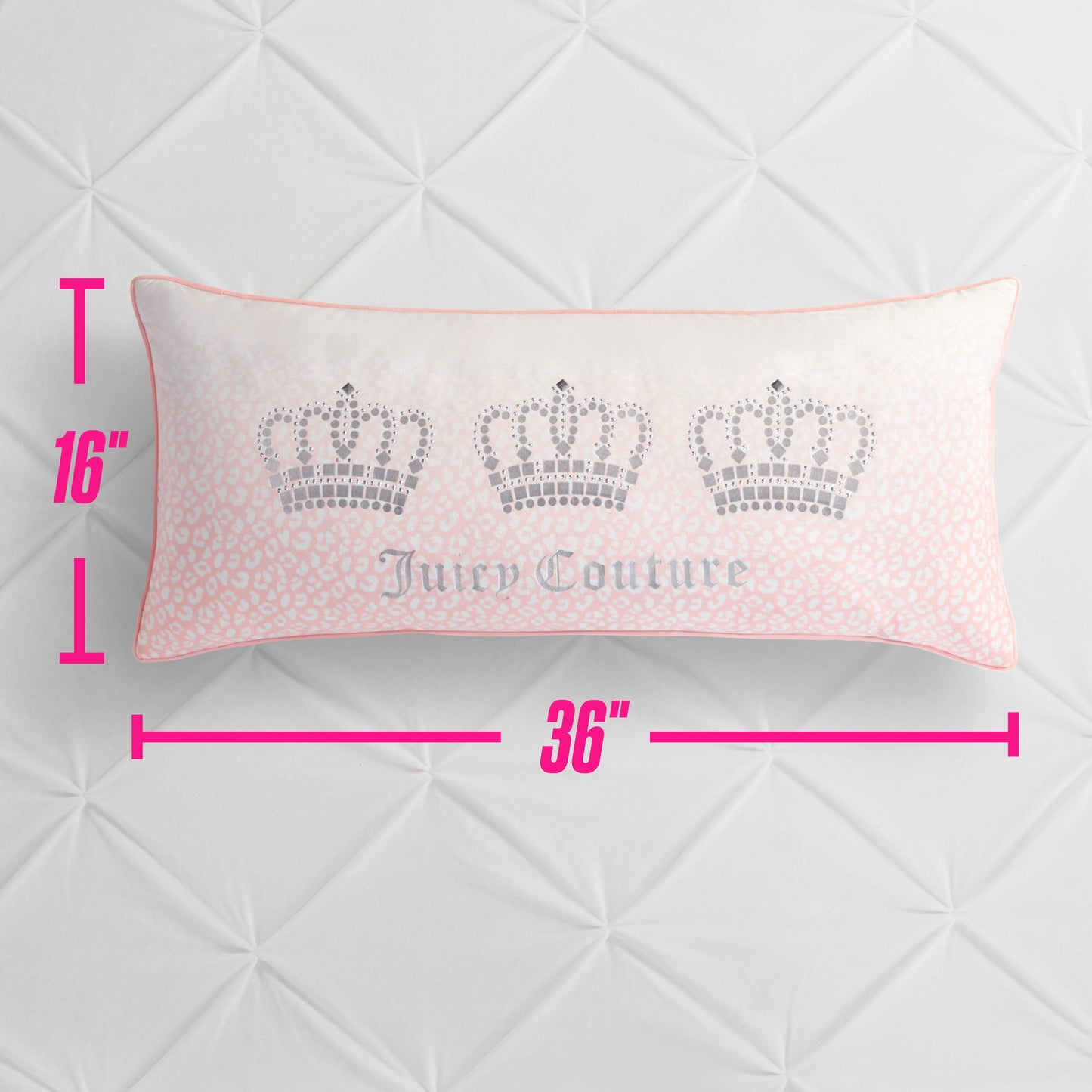 Royal Crowns Decorative Pillow - Royal Crowns Pink Leopard - Juicy Couture