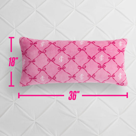Lattice Print Plush Body Pillow - Bow Lattice Pink - Juicy Couture