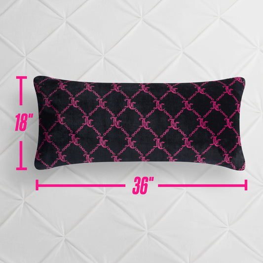 Lattice Print Plush Body Pillow - Black Lockup Lattice - Juicy Couture