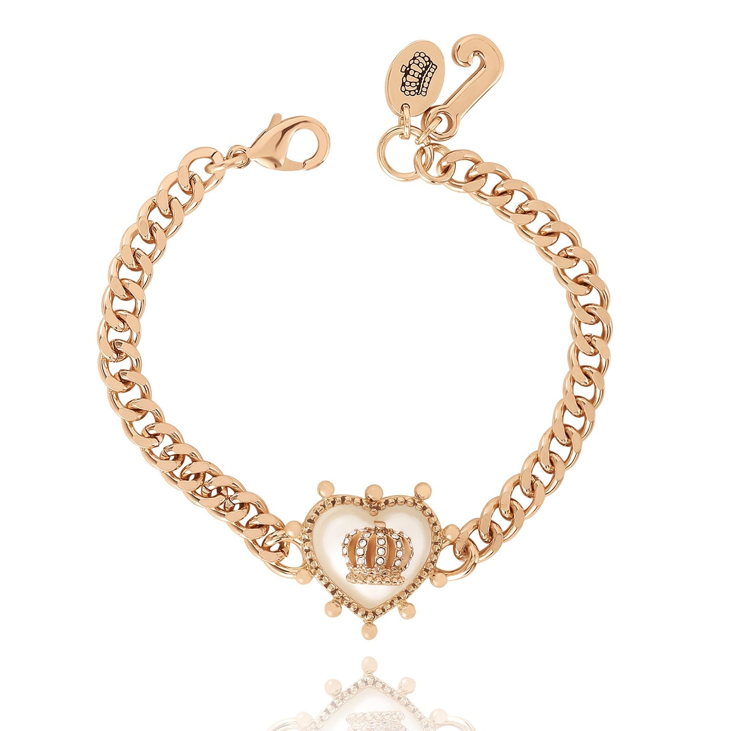Crown Heart Charm Chain Bracelet - Goldtone - Juicy Couture