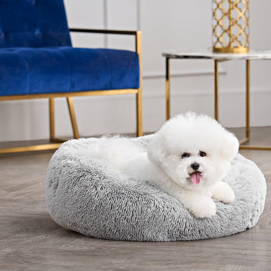 Devon Faux Fur Pet Bed - Heather Grey - Juicy Couture