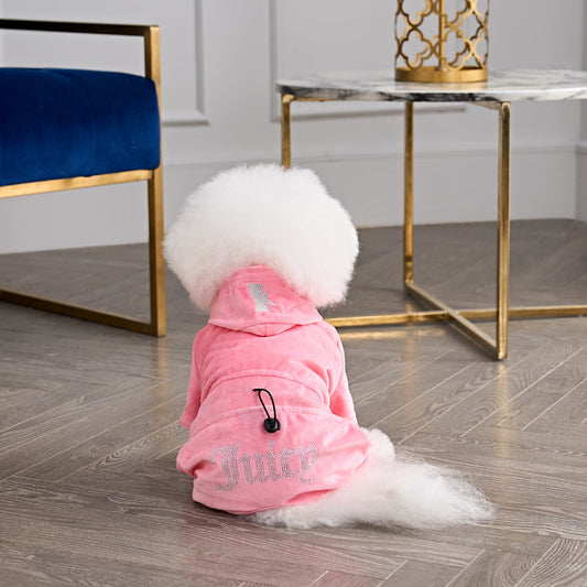 Bling Velour Pet Tracksuit - Pink - Juicy Couture