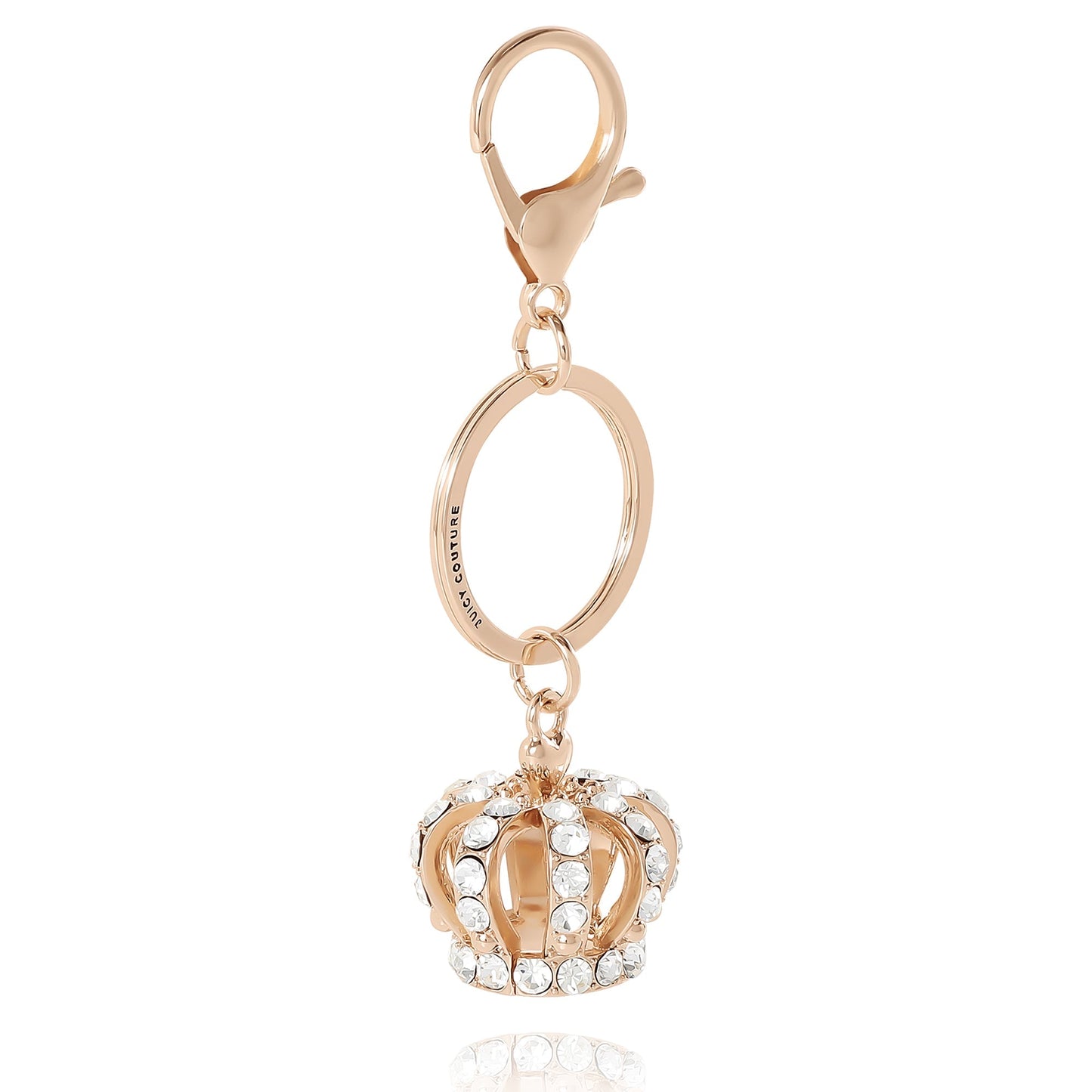 Crown Charm Rhinestone Keychain Bag Charm - Goldtone - Juicy Couture
