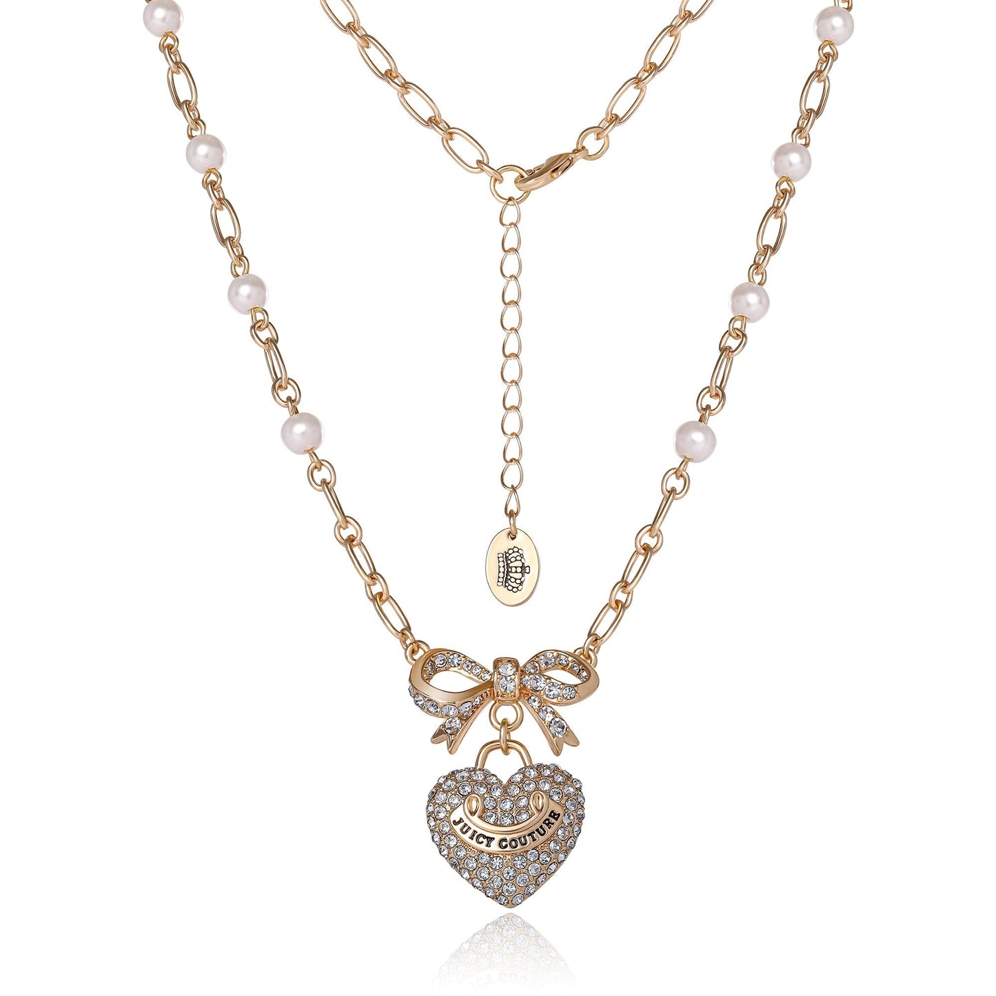 Pearl Heart Pendant Necklace - Goldtone - Juicy Couture