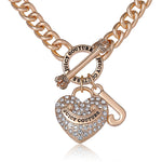 Heart and Juicy Toggle Charm Necklace - Goldtone - Juicy Couture