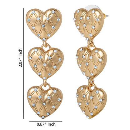 Triple Heart Drop Earrings - Goldtone - Juicy Couture