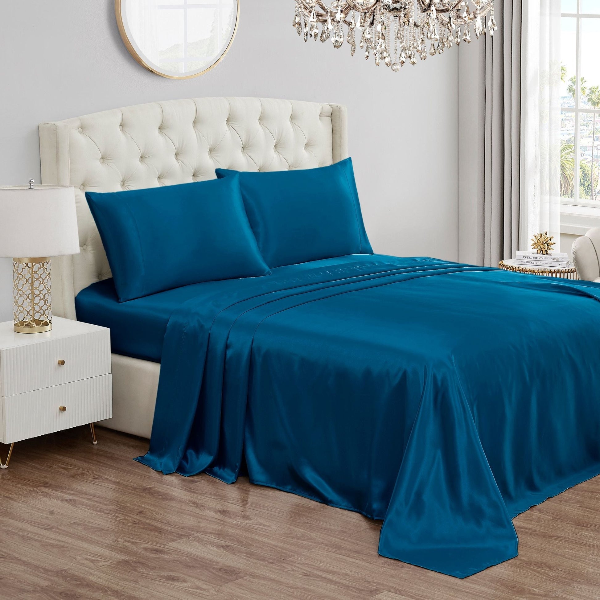 Solid Satin Sheet Set - Capri Blue - Juicy Couture