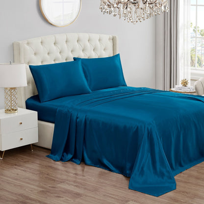 Solid Satin Sheet Set - Capri Blue - Juicy Couture