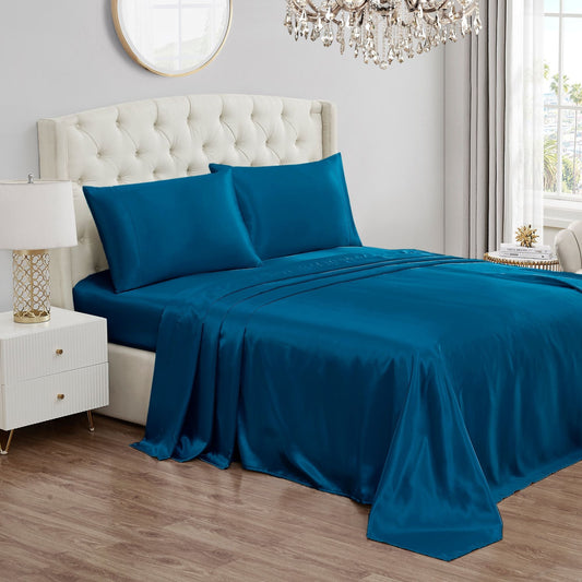 Solid Satin Sheet Set - Capri Blue - Juicy Couture