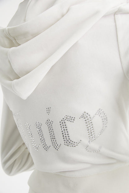 Custom Initial OG Big Bling Velour Hoodie - Angel - Juicy Couture