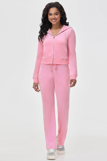 OG Big Bling Velour Hoodie - Heritage Pink - Juicy Couture
