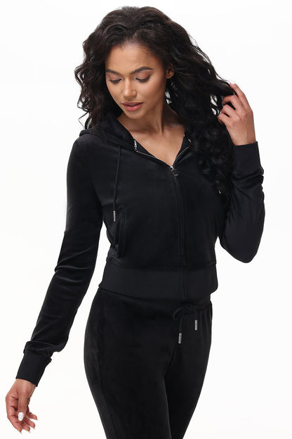 OG Big Bling Velour Hoodie - Liquorice - Juicy Couture