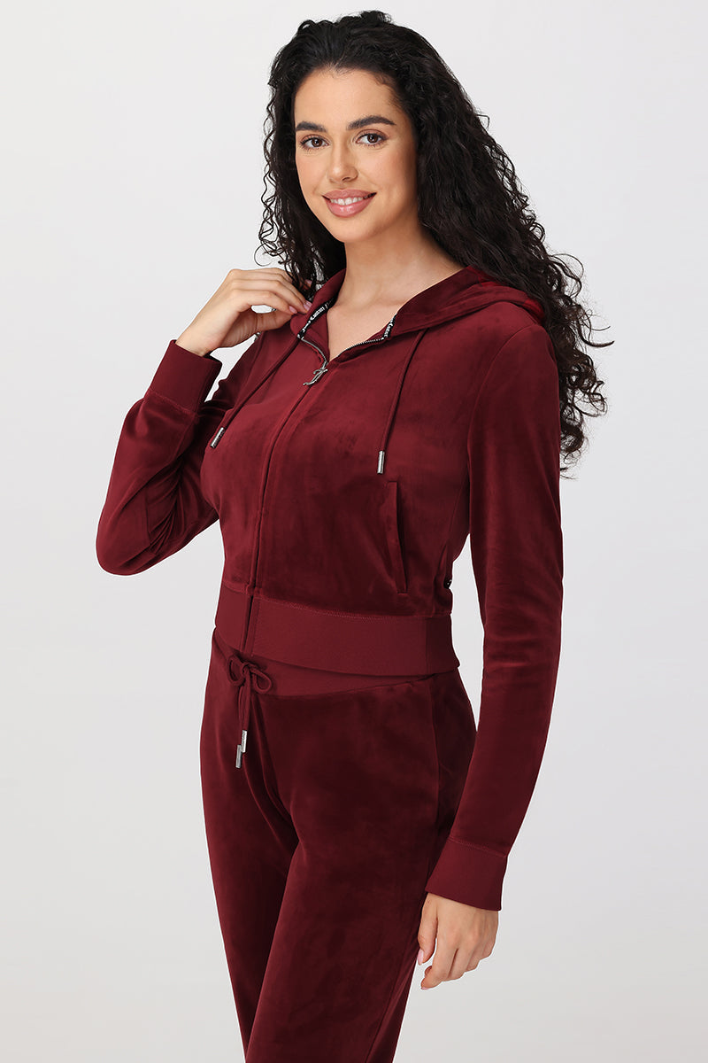 OG Big Bling Velour Hoodie - Red Dahlia - Juicy Couture