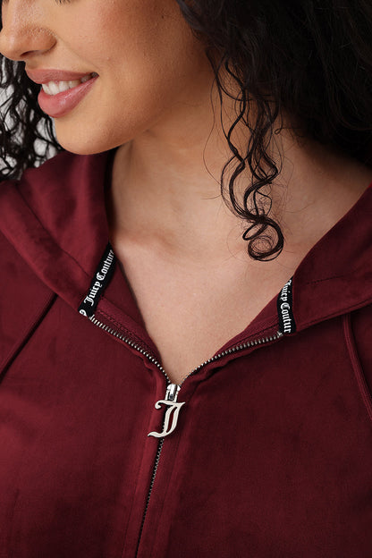 OG Big Bling Velour Hoodie - Red Dahlia - Juicy Couture