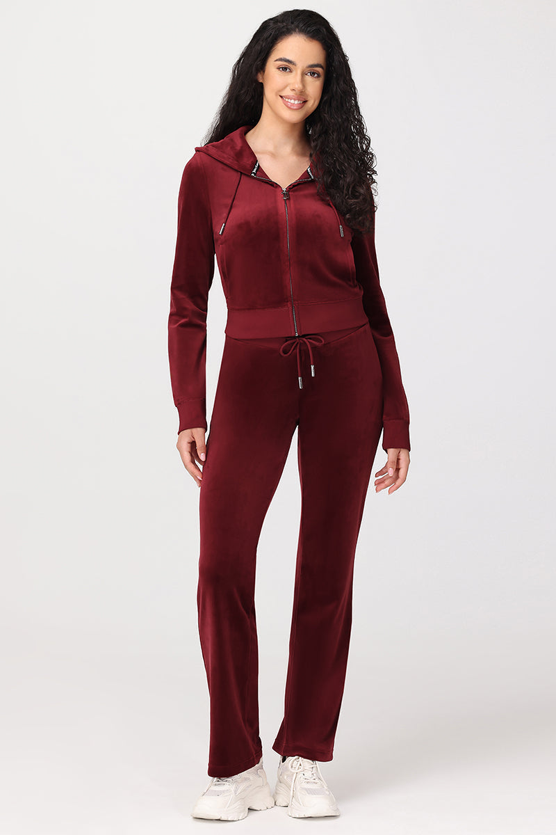 OG Big Bling Velour Hoodie - Red Dahlia - Juicy Couture