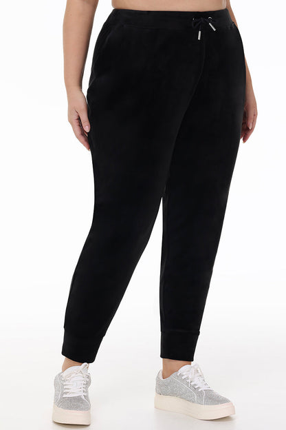 Plus-Size Big Bling Velour Jogger - Liquorice - Juicy Couture