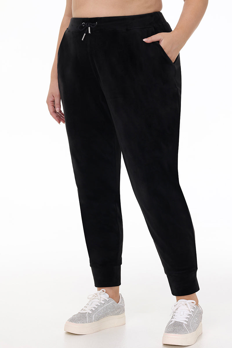 Plus-Size Big Bling Velour Jogger - Liquorice - Juicy Couture
