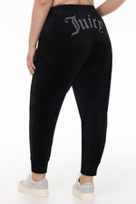 Plus-Size Big Bling Velour Jogger - Liquorice - Juicy Couture