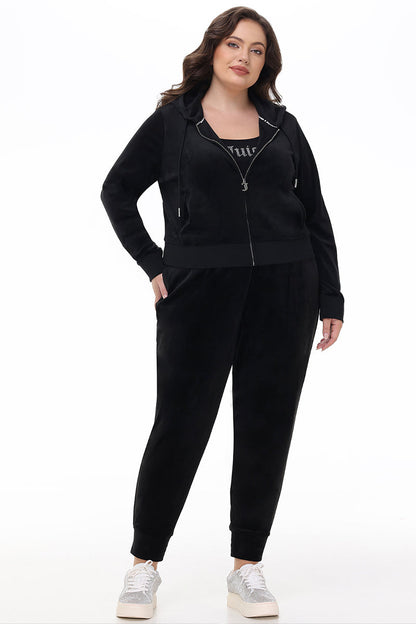Plus-Size Big Bling Velour Jogger - Liquorice - Juicy Couture