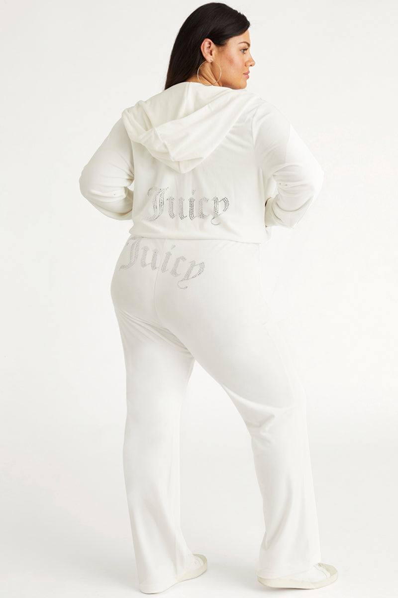 Plus-Size OG Big Bling Velour Track Pants - Angel - Juicy Couture