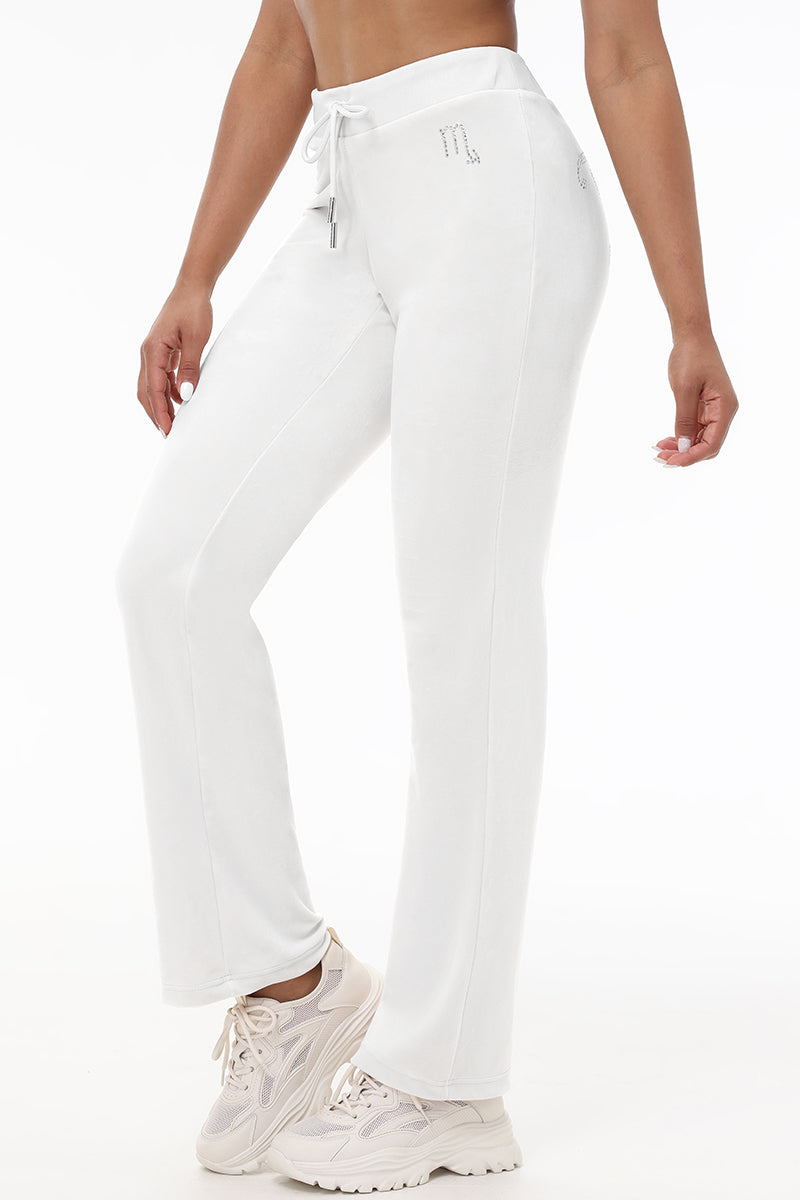 Custom Zodiac OG Big Bling Velour Track Pants - Angel - Juicy Couture