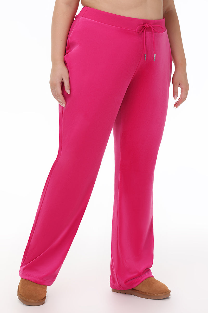 Plus-Size OG Big Bling Velour Track Pants - Free Love - Juicy Couture