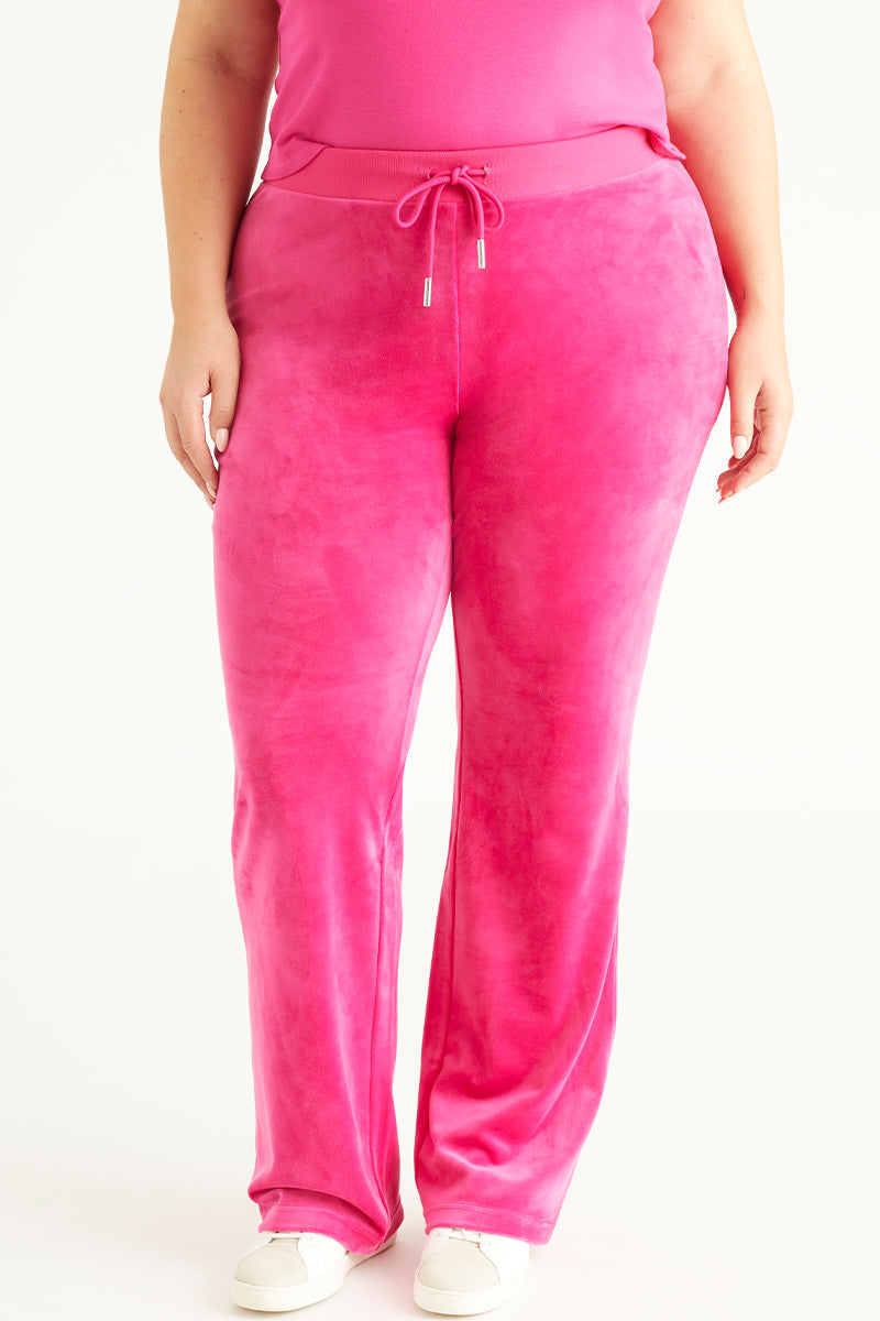 Wifey Customizable Big Bling Velour Track Pants - Free Love - Juicy Couture