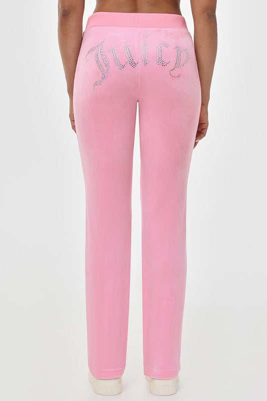 OG Big Bling Velour Track Pants - Heritage Pink - Juicy Couture