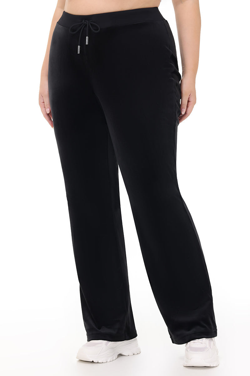 Plus-Size OG Big Bling Velour Track Pants - Liquorice - Juicy Couture