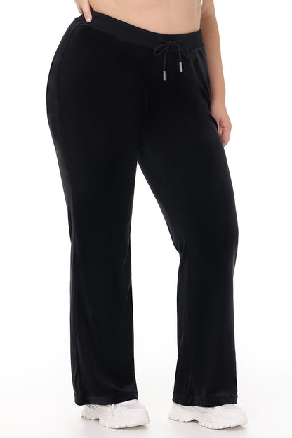 Plus-Size OG Big Bling Velour Track Pants - Liquorice - Juicy Couture