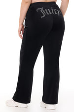 Plus-Size OG Big Bling Velour Track Pants - Liquorice - Juicy Couture