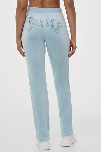 OG Big Bling Velour Track Pants - Pastel Turquoise - Juicy Couture