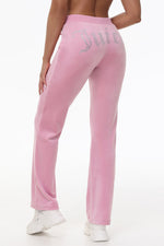 OG Big Bling Velour Track Pants - Rose - Juicy Couture