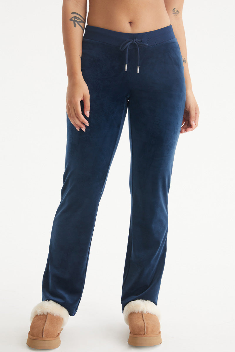Taurus Customizable Big Bling Velour Track Pants - Regal Blue - Juicy Couture