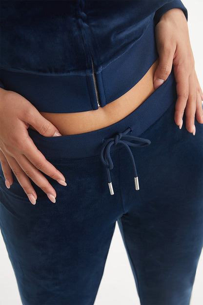 Virgo Customizable Big Bling Velour Track Pants - Regal Blue - Juicy Couture
